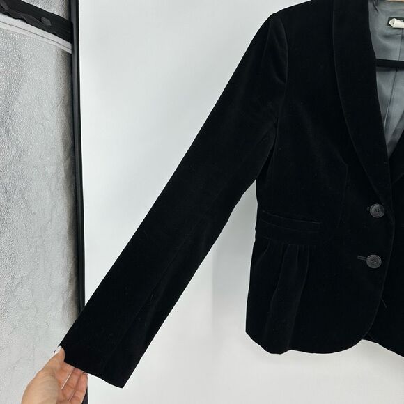 J. Crew Eden Velvet Blazer Size 4 Black Regency Goth Classic Steampunk - Picture 7 of 11